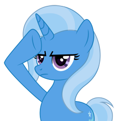 Size: 4073x4027 | Tagged: safe, artist:rioshi, artist:starshade, trixie, pony, unicorn, g4, absurd resolution, base used, female, heart, heart eyes, mare, rainbow dash salutes, salute, simple background, solo, transparent background, vector, wingding eyes