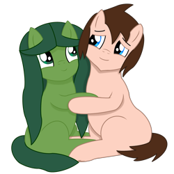 Size: 2048x2048 | Tagged: safe, artist:awgear, oc, oc only, oc:paint can, oc:polished gear, earth pony, pony, 2021 community collab, derpibooru community collaboration, blank flank, father and child, father and daughter, female, high res, male, simple background, transparent background