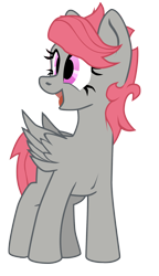 Size: 1128x1952 | Tagged: safe, artist:aaronmk, oc, oc only, oc:featherlight, pegasus, pony, 2021 community collab, derpibooru community collaboration, female, happy, mare, pegasus oc, pink eyes, red mane, red tail, simple background, smiling, standing, tail, transparent background, vector, wings