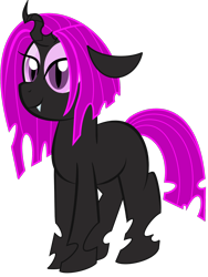 Size: 1200x1600 | Tagged: safe, artist:amgiwolf, oc, oc only, oc:pinky rose, changeling, changeling queen, pony, changeling queen oc, purple changeling, simple background, solo, transparent background