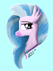 Size: 1536x2048 | Tagged: safe, artist:raphaeldavid, silverstream, hippogriff, g4, bust, lidded eyes, looking at you, portrait, smiling, solo