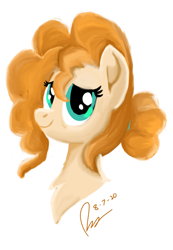 Size: 3763x5430 | Tagged: safe, artist:raphaeldavid, pear butter, earth pony, pony, g4, bust, cute, pearabetes, smiling, solo