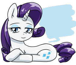 Size: 740x640 | Tagged: safe, alternate version, artist:batipin, rarity, pony, unicorn, g4, lying down, simple background, solo, speech bubble, transparent background