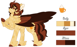 Size: 1724x1063 | Tagged: safe, artist:nobleclay, oc, oc only, oc:eggnog, pegasus, pony, feathered fetlocks, female, mare, reference sheet, solo, tail feathers, two tbton