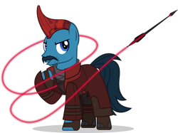 Size: 1280x956 | Tagged: safe, artist:mlp-trailgrazer, oc, oc only, oc:battle cross, pony, clothes, cosplay, costume, guardians of the galaxy vol. 2, male, simple background, solo, stallion, transparent background, yondu udonta