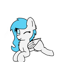 Size: 800x800 | Tagged: safe, artist:two2sleepy, oc, oc only, pegasus, pony, :p, one eye closed, request, solo, tongue out, wink