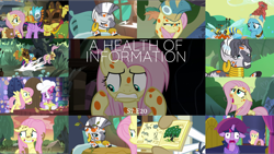 Size: 1978x1114 | Tagged: safe, edit, edited screencap, editor:quoterific, screencap, cattail, doctor muffin top, fluttershy, meadowbrook, twilight sparkle, zecora, alicorn, bee, flash bee, pegasus, pony, zebra, a health of information, g4, bag, bolt, book, chef, chef's hat, grin, gritted teeth, hat, lightning, messy mane, mud, muddy, nervous, nervous smile, open mouth, saddle bag, smiling, swamp fever, tired eyes, twilight sparkle (alicorn)