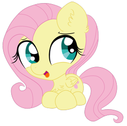 Size: 1697x1684 | Tagged: safe, artist:lemontea, fluttershy, pegasus, pony, g4, chibi, cute, female, mare, open mouth, ponyloaf, shyabetes, simple background, solo, transparent background, vector