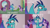 Size: 2000x1125 | Tagged: safe, edit, edited screencap, editor:quoterific, screencap, princess ember, starlight glimmer, twilight sparkle, alicorn, dragon, pony, unicorn, g4, my little pony: friendship is magic, triple threat, confused, crossed arms, dragoness, female, honest mistake, horns, mare, offended, open mouth, raised eyebrow, similarities, starlight glimmer is not amused, trio, twilight sparkle (alicorn), twilight sparkle is not amused, unamused