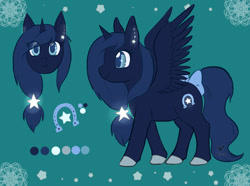Size: 1280x952 | Tagged: safe, artist:foxhatart, oc, oc only, oc:night star, alicorn, pony, female, mare, reference sheet, solo