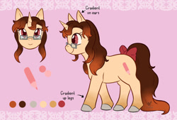 Size: 1280x867 | Tagged: safe, artist:foxhatart, oc, oc only, oc:autumn scribble, pony, unicorn, female, glasses, mare, reference sheet, solo