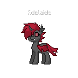 Size: 820x824 | Tagged: safe, artist:apexsoundwave, oc, oc only, oc:adelaide (changeling), changeling, pony, pony town, female, mare, pixel art, red changeling, simple background, transparent background