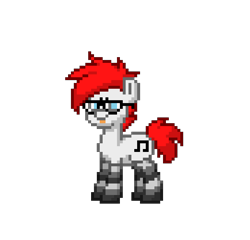 Size: 782x752 | Tagged: safe, artist:apexsoundwave, oc, oc only, pony, pony town, :p, clothes, male, mischievous, pixel art, simple background, socks, solo, stallion, tongue out, transparent background