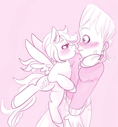 Size: 901x975 | Tagged: safe, artist:mimiporcellini, derpy hooves, human, pegasus, g4, crossover, crossover shipping, interspecies, jean pierre polnareff, jojo's bizarre adventure, polnaderp, shipping