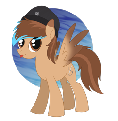 Size: 1758x1809 | Tagged: safe, artist:dyonys, oc, oc:dbleki, pegasus, pony, :p, beanie, commission, hat, simple background, spread wings, tongue out, transparent background, wings