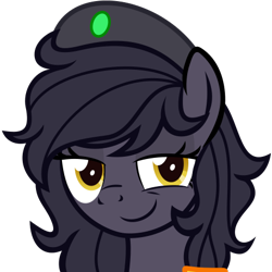 Size: 500x500 | Tagged: safe, artist:the smiling pony, oc, oc only, oc:mir, pegasus, pony, derpibooru, g4, .svg available, beret, bust, derpibooru badge, eyelashes, female, hat, looking at you, mare, meta, patreon, patreon reward, pegasus oc, simple background, smiling, smirk, solo, svg, transparent background, vector