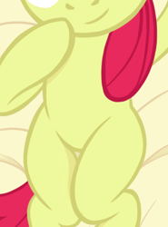 Size: 316x427 | Tagged: safe, artist:lockerobster, edit, apple bloom, earth pony, pony, g4, belly, cropped, female, filly, pictures of bellies, smiling, solo