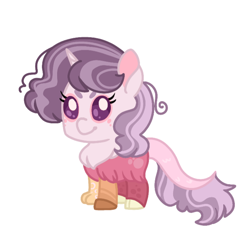 Size: 722x708 | Tagged: safe, artist:kittystar614, oc, oc only, baby, chibi, crack ship offspring, cute, female, interspecies offspring, ocbetes, offspring, parent:discord, parent:sugar belle, simple background, solo, white background