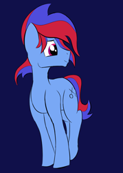 Size: 944x1318 | Tagged: safe, artist:firestarter, oc, oc only, pony, blue background, male, simple background, stallion, two toned mane