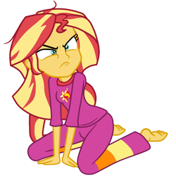 Size: 1102x1100 | Tagged: safe, artist:gmaplay, sunset shimmer, equestria girls, g4, my little pony equestria girls: better together, wake up!, wake up!: applejack, solo, waking up