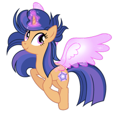 Size: 1300x1189 | Tagged: safe, artist:galaxyswirlsyt, oc, oc only, oc:galaxy swirls, pony, unicorn, artificial wings, augmented, female, magic, magic wings, mare, offspring, parent:flash sentry, parent:twilight sparkle, parents:flashlight, simple background, solo, transparent background, wings