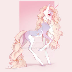 Size: 1024x1024 | Tagged: safe, artist:sugarartt, oc, oc only, pony, unicorn, deviantart watermark, female, mare, obtrusive watermark, solo, watermark