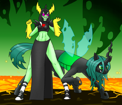 Size: 1389x1200 | Tagged: safe, artist:livinlovindude, queen chrysalis, human, g4, converse, crossover, lord dominator, shoes, wander over yonder