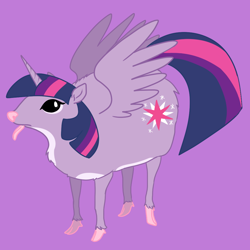 Size: 1024x1024 | Tagged: safe, artist:cwossie, twilight sparkle, alicorn, mouse deer, pony, g4, :p, ponified animal photo, solo, spread wings, tongue out, twilight sparkle (alicorn), wat, what has magic done, what has nature done, what has science done, wings