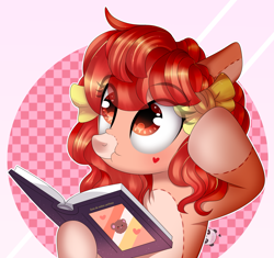 Size: 2655x2500 | Tagged: safe, artist:2pandita, oc, oc only, earth pony, pony, book, female, high res, mare, scrunchy face, solo
