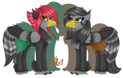 Size: 1920x1211 | Tagged: safe, artist:spokenmind93, oc, hippogriff, adoptable open, claws, hippogriff oc, looking at you, pokémon, ponymon, signature, simple background, transparent background, unfezant