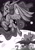 Size: 1535x2185 | Tagged: safe, artist:oofycolorful, nightmare moon, princess luna, alicorn, pony, g4, fanfic art, monochrome, moon, sparkly mane, sparkly tail, tail