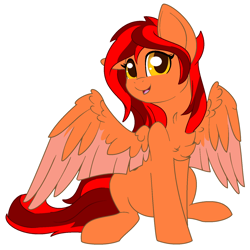 Size: 1529x1527 | Tagged: safe, artist:gleamydreams, oc, oc only, pegasus, pony, cute, simple background, smiling, solo, spread wings, wings