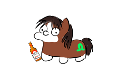 Size: 1200x800 | Tagged: safe, artist:horsesplease, trouble shoes, clydesdale, horse, pony, g4, alcohol, beer, bottle, budweiser, budweiser clydesdales, drunk, drunken shoes, meme, solo, squatpony