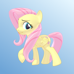 Size: 800x800 | Tagged: safe, artist:jario, derpibooru exclusive, fluttershy, pegasus, pony, g4, 3d, female, gradient background, mare, mmd, smiling, solo