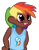 Size: 224x288 | Tagged: safe, artist:jario, derpibooru exclusive, rainbow dash, human, g4, clothes, dark skin, digital art, female, humanized, simple background, smiling, solo, transparent background