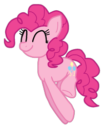 Size: 669x823 | Tagged: safe, artist:jario, derpibooru exclusive, pinkie pie, earth pony, pony, g4, digital art, eyes closed, female, hopping, mare, simple background, smiling, solo, transparent background