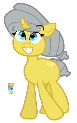 Size: 316x507 | Tagged: safe, artist:jario, derpibooru exclusive, pony, unicorn, digital art, female, inanimate insanity, lightbulb, lightbulb (inanimate insanity), mare, ponified, simple background, smiling, solo, transparent background