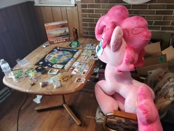 Size: 4032x3024 | Tagged: safe, artist:lanacraft, photographer:crescent star, pinkie pie, earth pony, pony, g4, board game, bubble berry, irl, male, photo, plushie, rule 63, terraforming mars