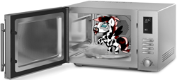 Size: 1152x523 | Tagged: safe, artist:sajimex, oc, oc only, oc:darkmond, pegasus, pony, clothes, context in description, inside joke, male, microwave, pajamas, shitposting, solo, stallion, wat