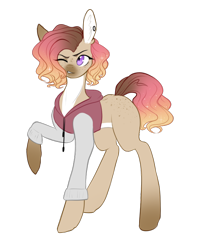 Size: 580x699 | Tagged: safe, artist:cyrinthia, oc, oc only, oc:flava, earth pony, pony, clothes, female, hoodie, mare, simple background, solo, transparent background