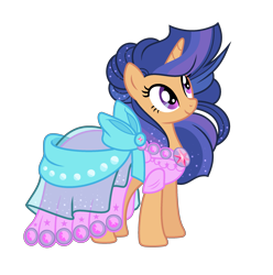 Size: 2353x2369 | Tagged: safe, artist:galaxyswirlsyt, oc, oc only, oc:galaxy swirls, pony, unicorn, clothes, dress, female, high res, mare, offspring, parent:flash sentry, parent:twilight sparkle, parents:flashlight, simple background, solo, transparent background