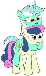 Size: 2160x3584 | Tagged: editor needed, safe, artist:sheeppony, edit, bon bon, lyra heartstrings, sweetie drops, earth pony, pony, g4, bon bon is not amused, colored, duo, female, high res, lyra riding bon bon, ponies riding ponies, riding, ship:lyrabon, shipping, simple background, transparent background, unamused