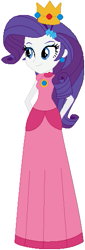 Size: 187x549 | Tagged: safe, artist:selenaede, artist:user15432, rarity, human, equestria girls, g4, barely eqg related, base used, clothes, cosplay, costume, crossover, crown, dress, ear piercing, earring, gloves, hands behind back, jewelry, long gloves, nintendo, piercing, pink dress, princess peach, raripeach, regalia, solo, super mario bros.