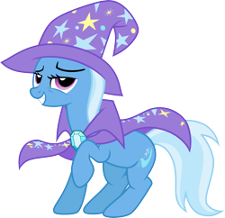 Size: 3096x3000 | Tagged: safe, artist:jeatz-axl, trixie, pony, g4, brooch, cape, clothes, female, hat, high res, jewelry, mare, raised hoof, simple background, solo, transparent background, trixie's brooch, trixie's cape, trixie's hat, vector
