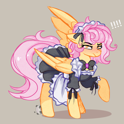 Size: 2000x2000 | Tagged: safe, artist:2pandita, oc, oc only, oc:tender mist, pegasus, pony, clothes, female, high res, maid, mare, solo