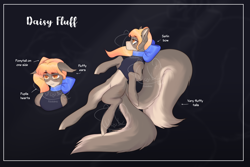 Size: 3000x2000 | Tagged: safe, artist:azaani, oc, oc only, earth pony, hybrid, original species, pony, adoptable, bow, female, high res, mare, ponytail, reference sheet, solo, top, two tails