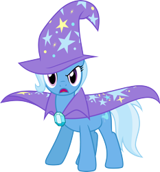 Size: 3000x3212 | Tagged: safe, artist:jeatz-axl, trixie, pony, unicorn, g4, cape, clothes, female, hat, high res, looking at you, mare, open mouth, simple background, solo, transparent background, trixie's cape, trixie's hat, vector