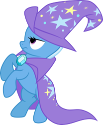 Size: 3000x3618 | Tagged: safe, artist:jeatz-axl, trixie, pony, unicorn, g4, bipedal, cape, clothes, female, hat, high res, looking up, mare, raised hoof, simple background, solo, transparent background, trixie's cape, trixie's hat, vector