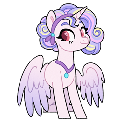 Size: 2400x2400 | Tagged: safe, artist:dreamscapevalley, oc, oc only, oc:rose bud, alicorn, pony, alicorn oc, female, high res, horn, solo, wings