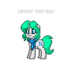 Size: 827x823 | Tagged: safe, artist:apexsoundwave, oc, oc only, oc:winter vertigo, pony, unicorn, pony town, female, mare, pixel art, simple background, solo, transparent background